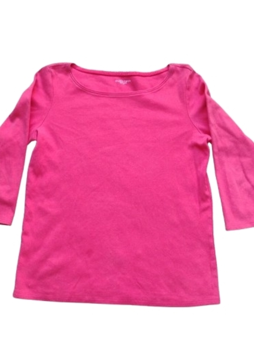 Like New Eileen Fisher Red Scoop Neck 3/4 Sleeve Shirt Size Small